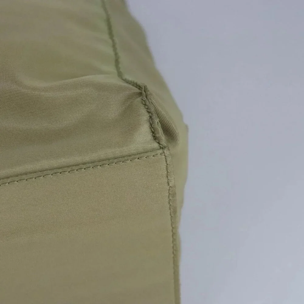 PRADA Tote Bag Nylon Plastic Beige Silver Auth 99542 - Picture 4 of 16